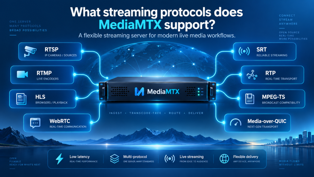 What streaming protocols does MediaMTX support?