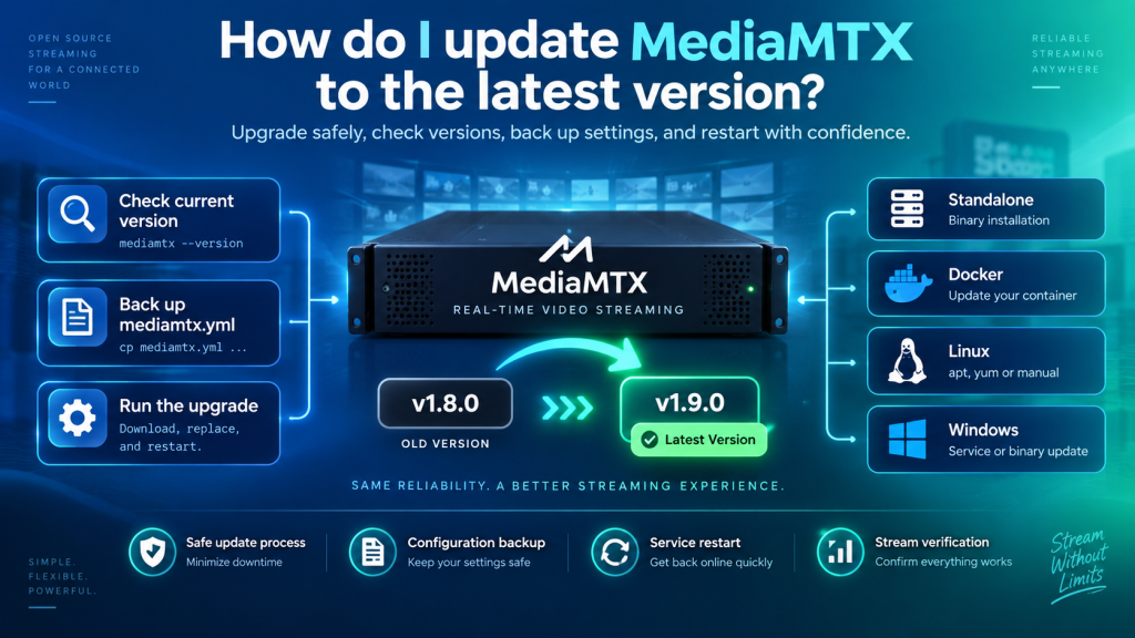 How do I update MediaMTX to the latest version?